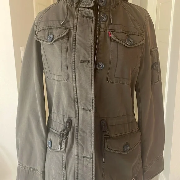 Levi’s Hooded Military Army Style Jacket Size XS NWT - Picture 4 of 14